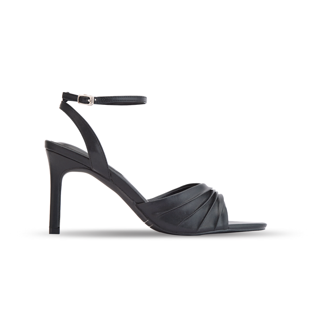 Giày Sandals Cao Gót Có Quai Màu Đen MNS0002BLK