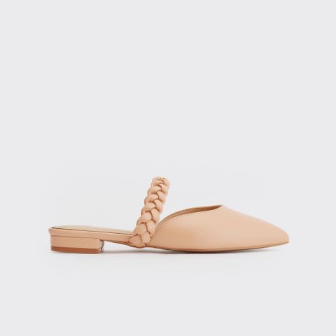 Giày Mules Bít Mũi Nhọn Màu Kem MNS0010BEI