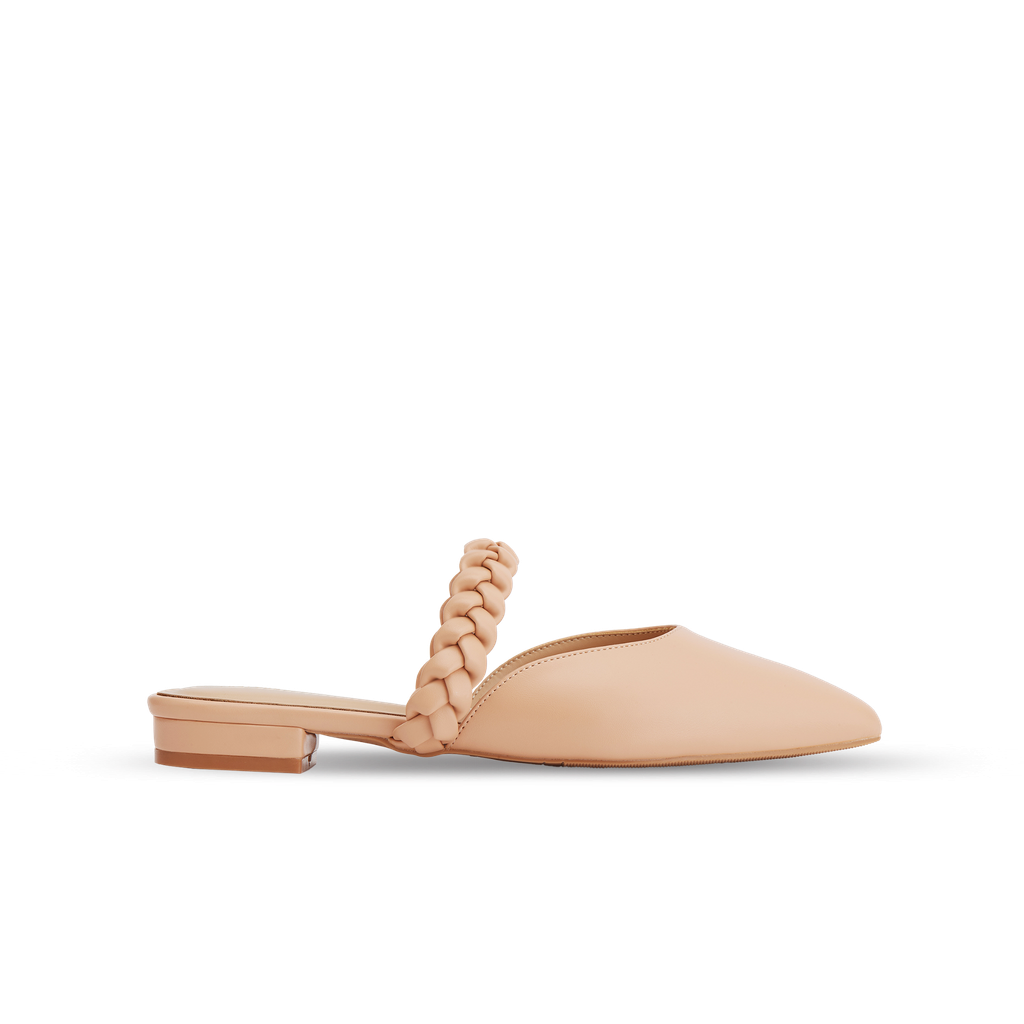 Giày Mules Bít Mũi Nhọn Màu Kem MNS0010BEI