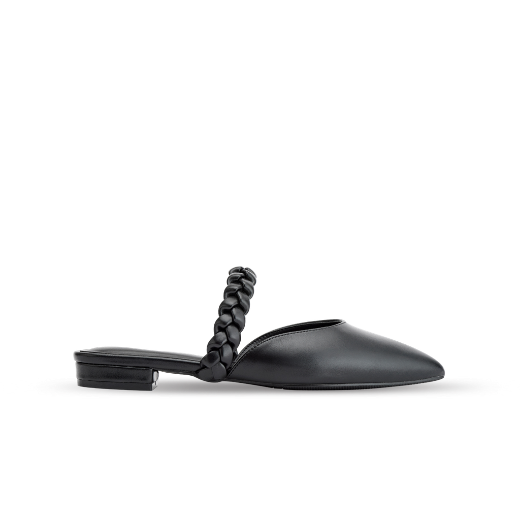 Giày Mules Bít Mũi Nhọn Màu Đen MNS0010BLK