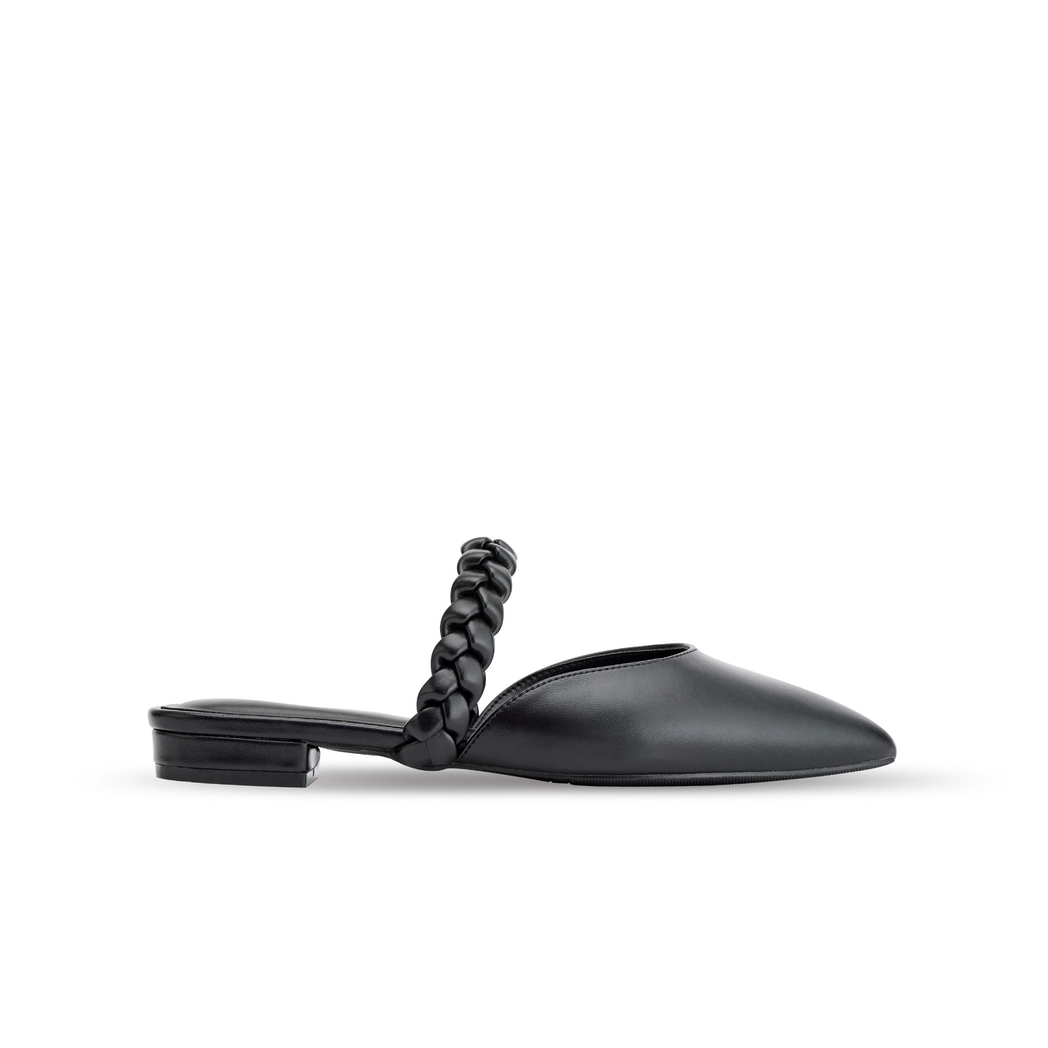 Giày Mules Bít Mũi Nhọn Màu Đen MNS0010BLK