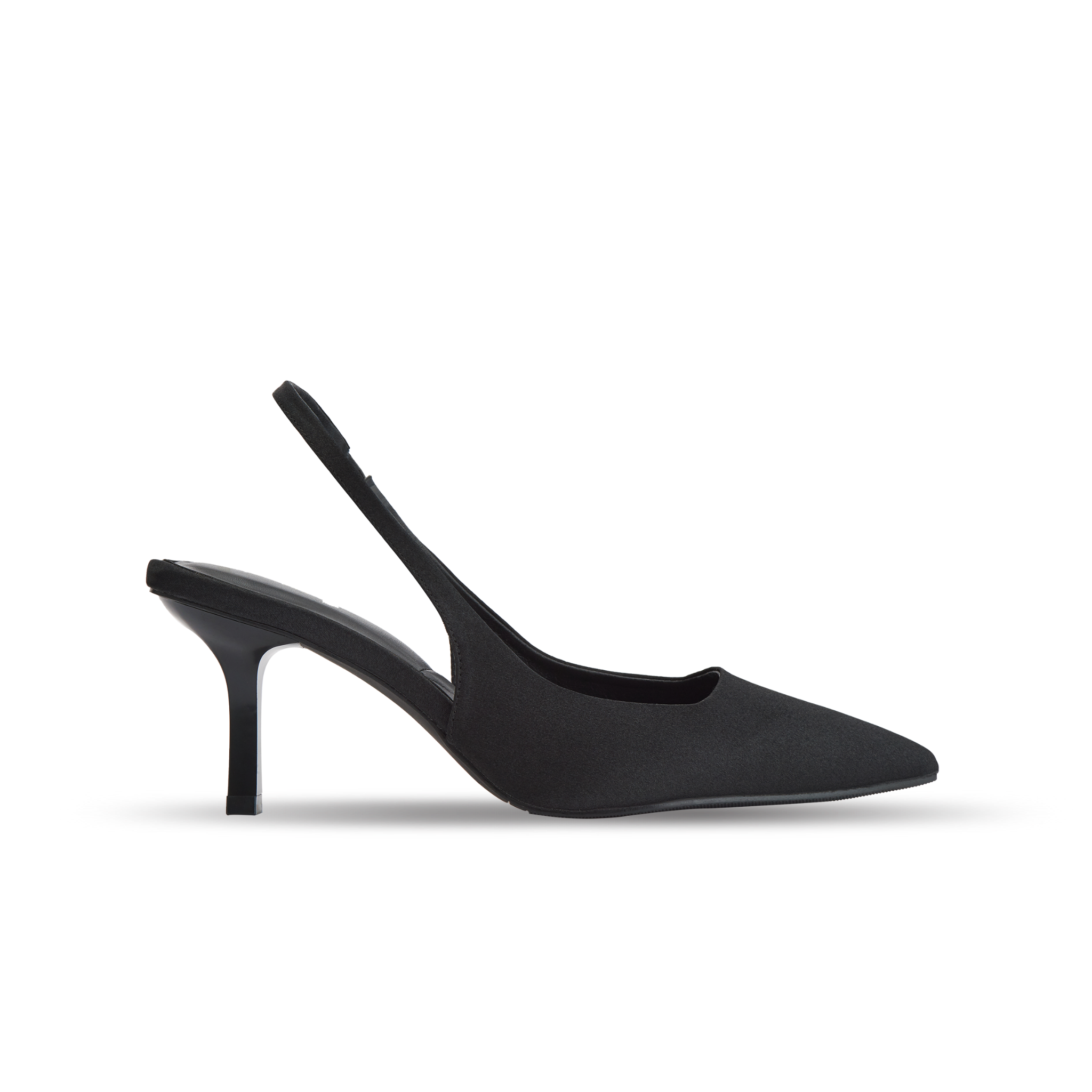 Giày Sandal Mũi Nhọn Quai Ngang Hậu Màu Đen MNS0012BLK