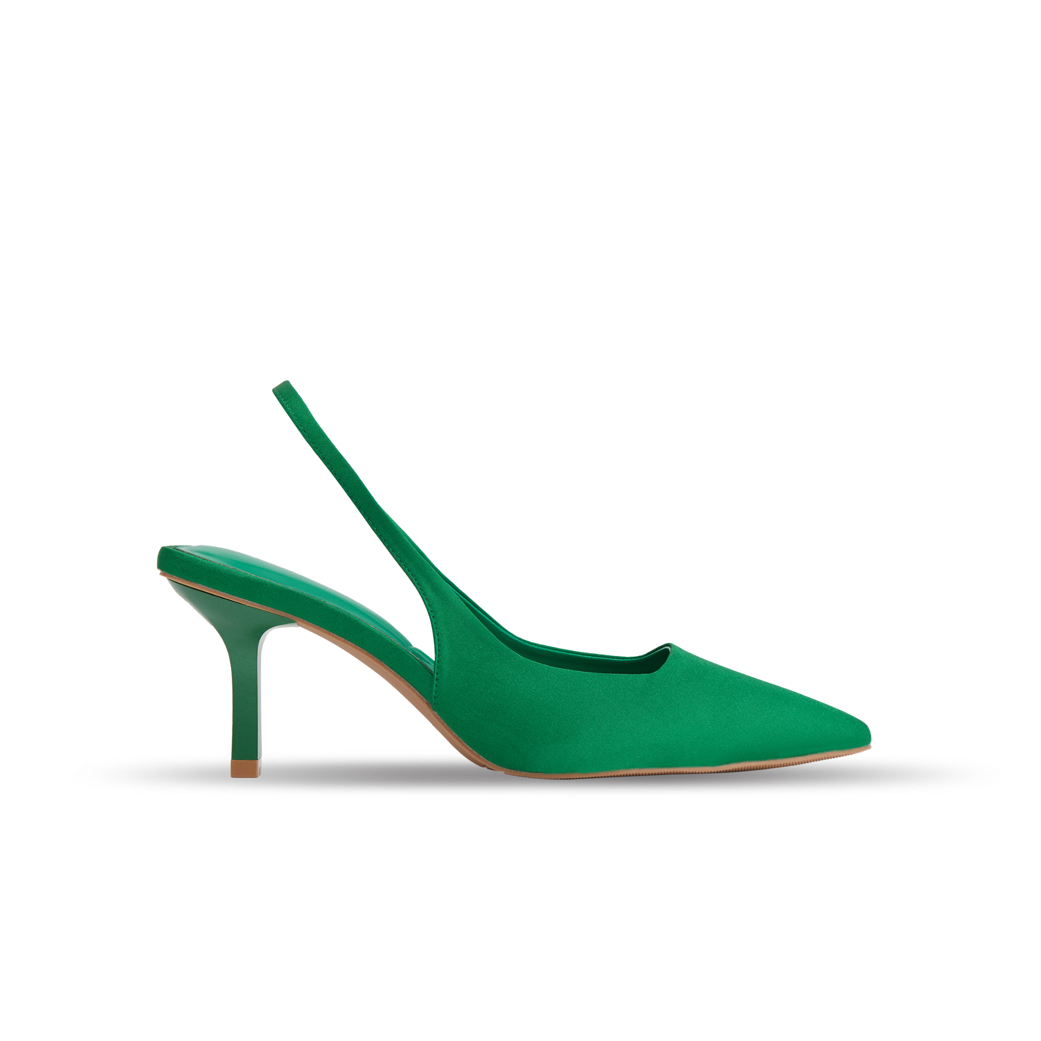 Giày Sandal Mũi Nhọn Quai Ngang Hậu Màu Xanh Lá MNS0012GRN