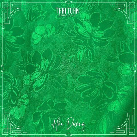 ATTN56217A Vải Tơ Tằm Hải Đường Màu Xanh Lá Khổ 1m15 x Dài 2m5