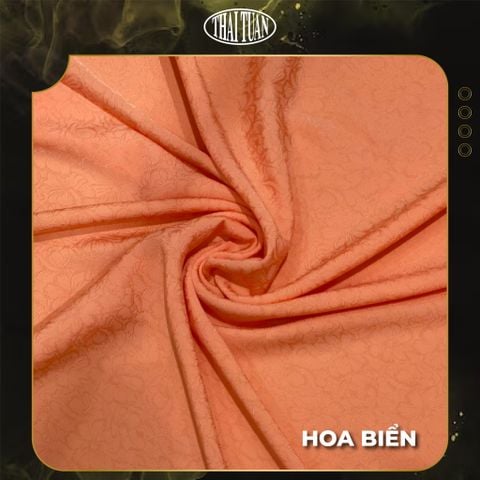 DWUN002007 Vải Gấm Hoa Biển Màu Cam Da Khổ 1m15 x 2m5