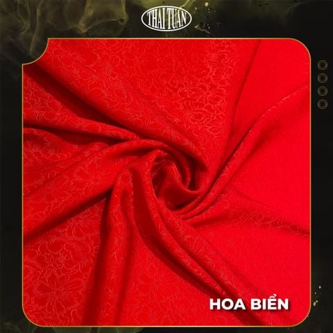 DWUN002041 Vải Gấm Hoa Biển Màu Đỏ Khổ 1m15