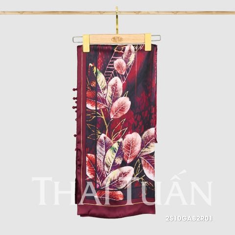 2S10GAB2R01 Khăn Choàng Chữ Nhật 2 Lớp In Hoa Văn