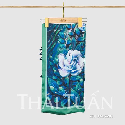 Khăn Choàng Chữ Nhật 2 Lớp In Hoa Văn 55x180cm 2S11FAB2R01
