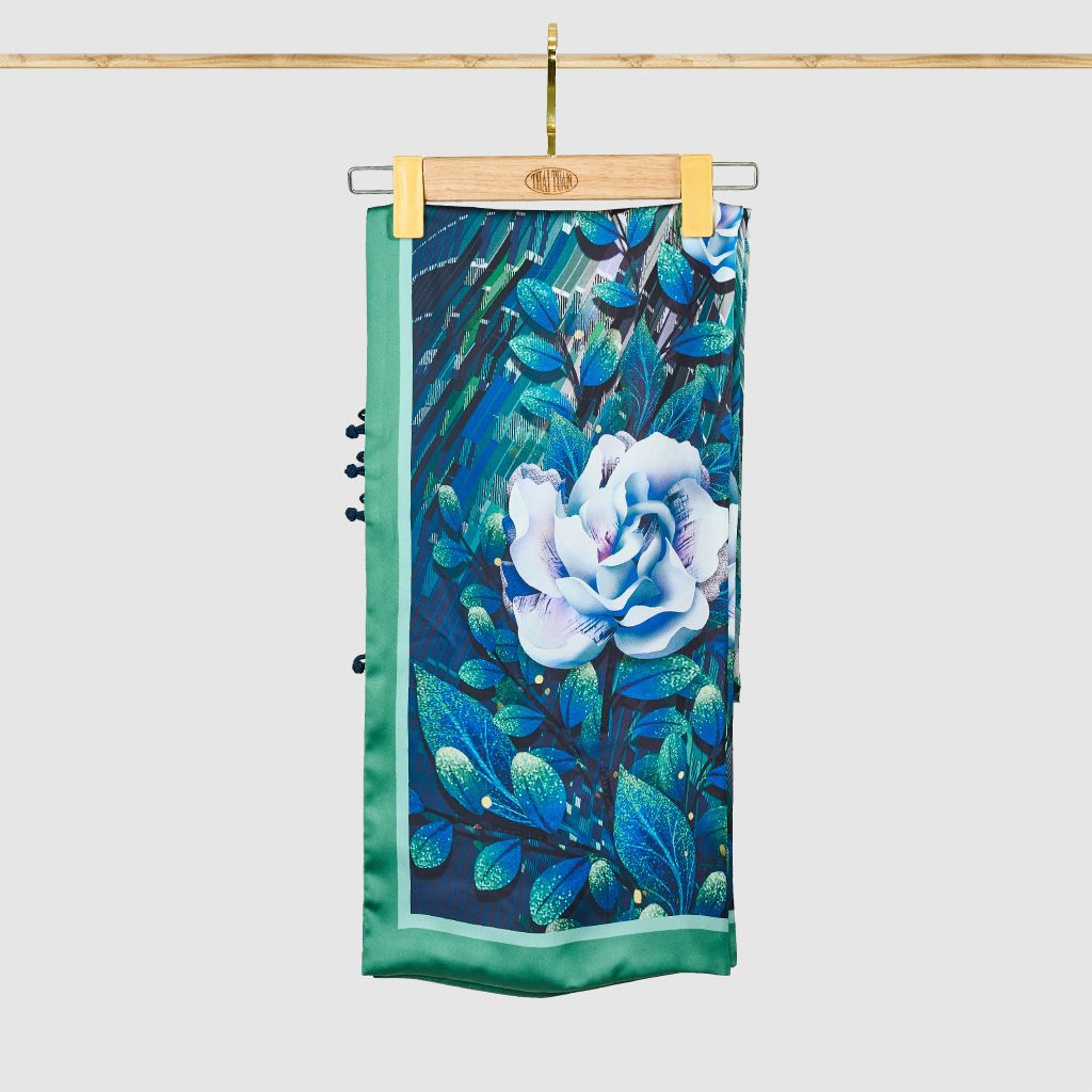Khăn Choàng Chữ Nhật 2 Lớp In Hoa Văn 55x180cm 2S11FAB2R01