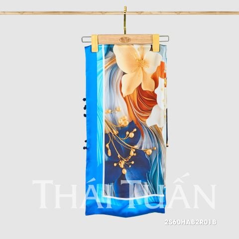 2S60HAB2R01B Khăn Choàng Chữ Nhật 2 Lớp In Hoa Văn