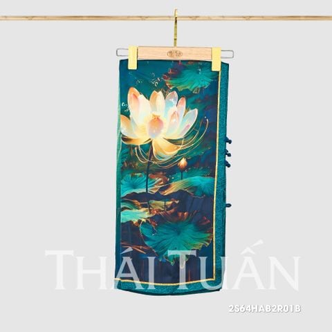 2S64HAB2R01B Khăn Choàng Chữ Nhật 2 Lớp In Hoa Văn