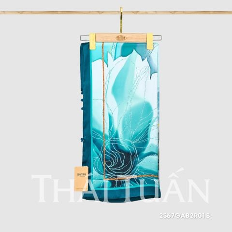 2S67GAB2R01B Khăn Choàng Chữ Nhật 2 Lớp In Hoa Văn