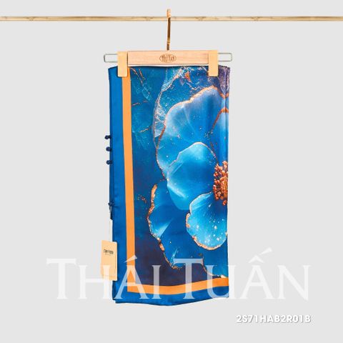 2S71HAB2R01B Khăn Choàng Chữ Nhật 2 Lớp In Hoa Văn