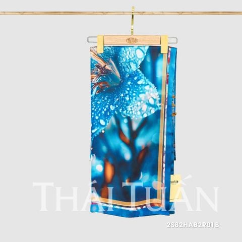 2S82HAB2R01B Khăn Choàng Chữ Nhật 2 Lớp In Hoa Văn