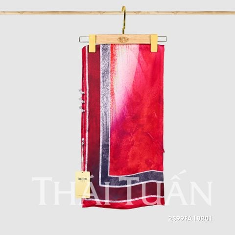 2S99FA10R01 Khăn Choàng Vuông 1 Lớp In Hoa Văn