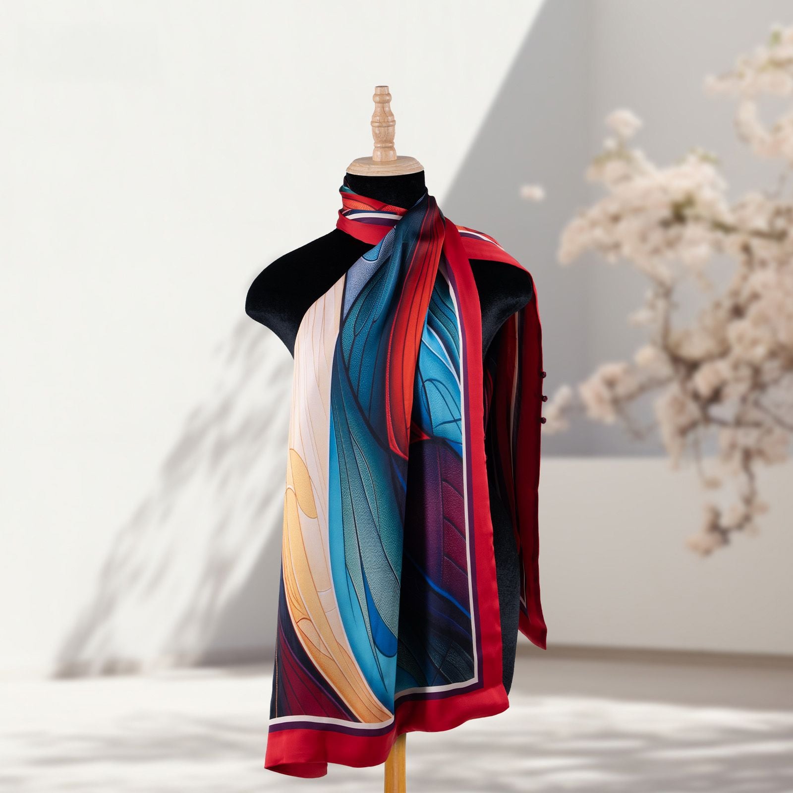 Khăn Choàng Chữ Nhật 2 Lớp In Hoa Văn 55x180cm 2S68IAB2R01B