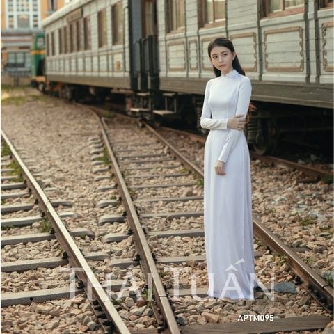 APTM095101 Vải Áo Dài Trắng Học Sinh Trắng Sữa Bóng Co Giãn Khổ Lớn