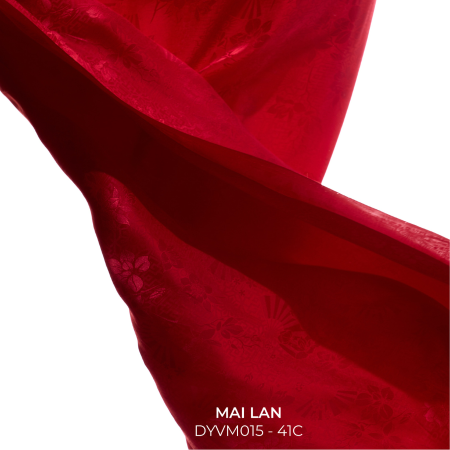 Vải Tơ Tằm Mai Lan Cao Cấp Màu Đỏ Khổ 1m4 DYVM01541C