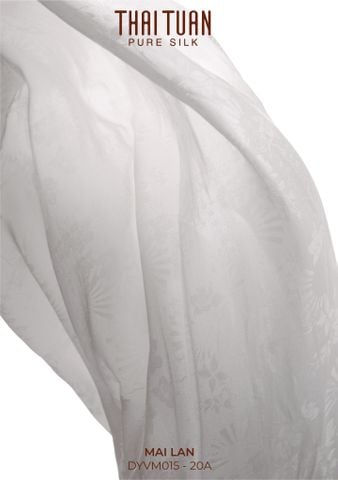 Vải Tơ Tằm Mai Lan Cao Cấp Màu Trắng Khổ 1m4 DYVM01520A