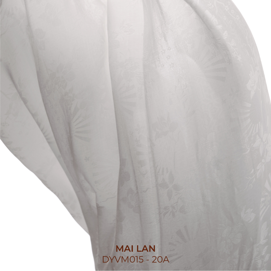Vải Tơ Tằm Mai Lan Cao Cấp Màu Trắng Khổ 1m4 DYVM01520A