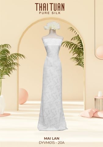 Vải Tơ Tằm Mai Lan Cao Cấp Màu Trắng Khổ 1m4 DYVM01520A