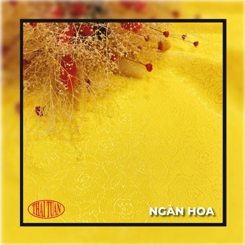 DWGN002002 Gấm Ngàn Hoa Màu Vàng Khổ 1m15 Dài 1m1