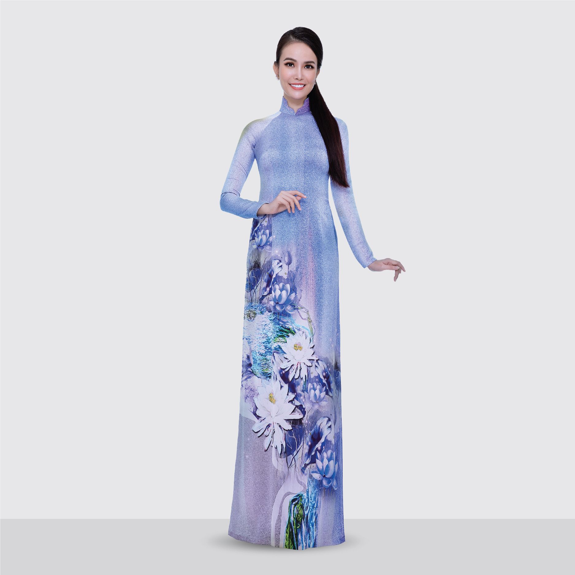 ASBA720014EER Vải Áo Dài Premium Họa Tiết Hoa Lá Hương Thơm Kháng Khuẩn Khổ 1m50 x Dài 2m3