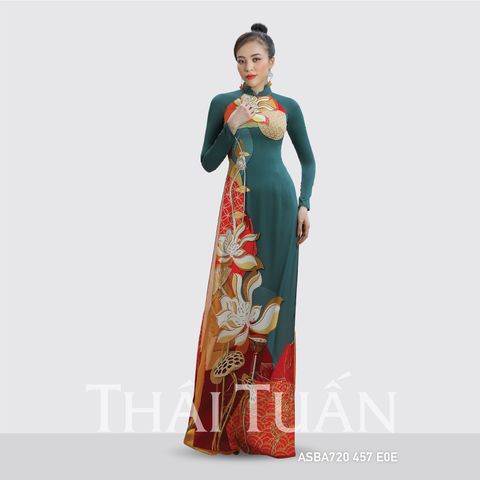 ASBA720457DE0E Vải Áo Dài Premium Họa Tiết Hoa Lá Hương Thơm Kháng Khuẩn Khổ 1m50 x Dài 2m3