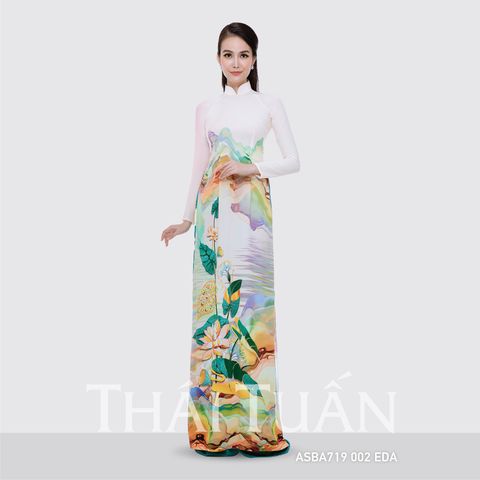 ASBA719002DEDA Vải Áo Dài Premium Họa Tiết Hoa Lá Hương Thơm Kháng Khuẩn Khổ 1m50 x Dài 2m3