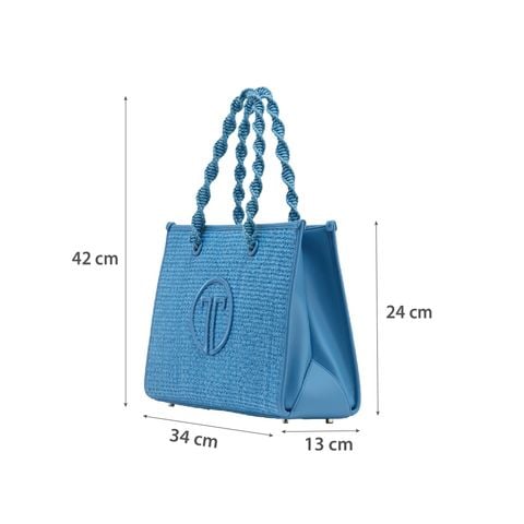 HB2312JB617 Túi Xách Nữ Thời Trang Thêu Nổi Màu Xanh