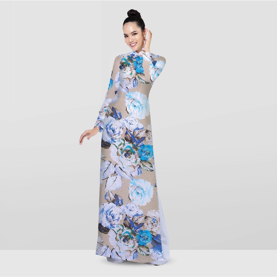 ATT2174022 Vải Tơ Tằm In Họa Tiết Hoa Lá Khổ 1m15 Dài 2m5