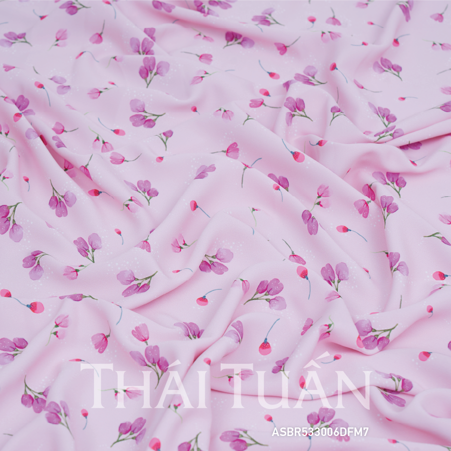 ASBR533006FM7 Vải In Họa Tiết Hoa Lá Kháng Khuẩn Khổ 1m50 x 2m1