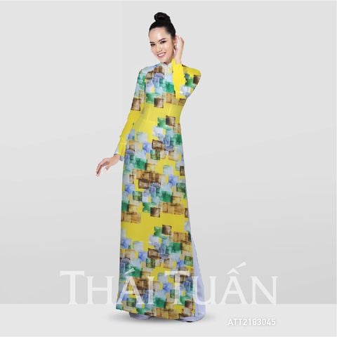 ATT2183045 Vải Tơ Tằm In Họa Tiết Mùa Vàng Khổ 1m15 Dài 1m1