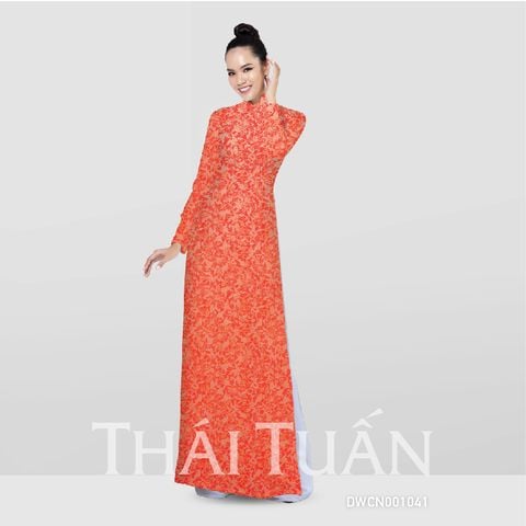 DWCN001041 Vải Áo Dài Dệt Họa Tiết Hoa Lá Khổ 1m15