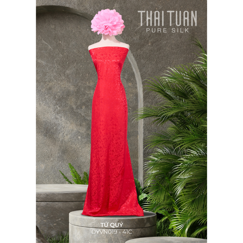 DYVN01941C Vải Tơ Tằm Hai Tone Cao Cấp Màu Đỏ Khổ 1m15 x Dài 1m2