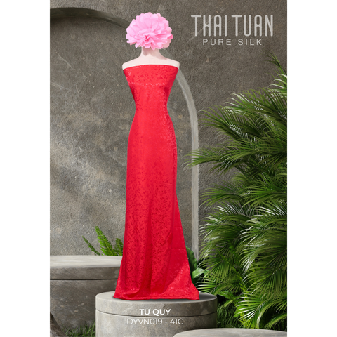 DYVN01941C Vải Tơ Tằm Hai Tone Cao Cấp Màu Đỏ Khổ 1m15 x Dài 1m2
