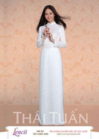 DQEN001101 Vải Áo Dài Nữ Sinh Lencii Trắng Sữa Khổ 1m15 x Dài 2m2
