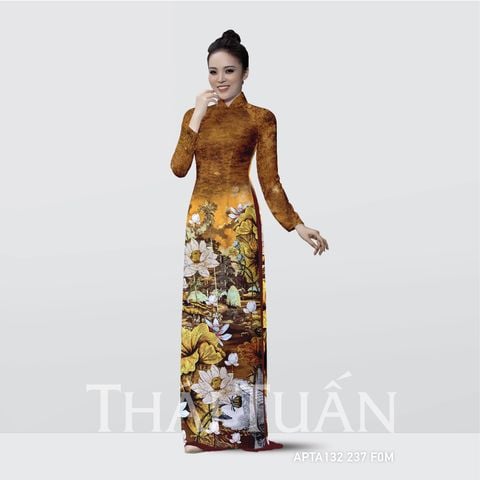 Vải Áo Dài Satin Premium Họa Tiết Hoa Sen Kháng Khuẩn ASBA720237DFCQ