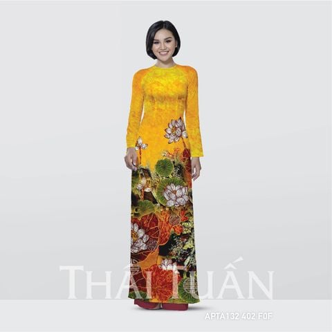 Vải Áo Dài Satin Premium Họa Tiết Hoa Sen Kháng Khuẩn ASBA720402DFCK