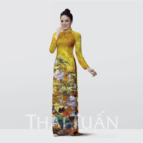 Vải Áo Dài Satin Premium Họa Tiết Hoa Sen Kháng Khuẩn Khổ 1m50 x Dài 2m3 ASBA720402DFCP