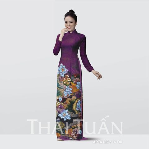 Vải Áo Dài Satin Premium Họa Tiết Hoa Sen Kháng Khuẩn Khổ 1m50 x Dài 2m3 ASBA720614DFCN