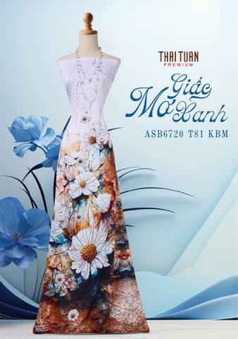 ASB6720T81KBM Vải Áo Dài Satin Hương Thơm Kháng Khuẩn Đính Đá Khổ 1m50 x Dài 2m3
