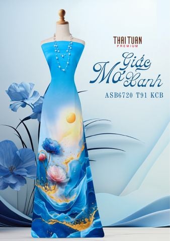 ASB6720T91KCB Vải Áo Dài Satin Hương Thơm Đính Đá Khổ 1m50 x Dài 2m3