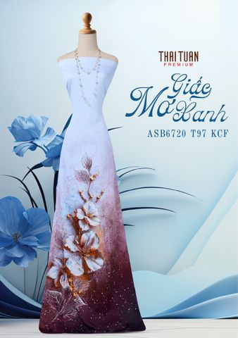 ASB6720T92KCF Vải Áo Dài Satin Hương Thơm Đính Đá Khổ 1m50 x Dài 2m3