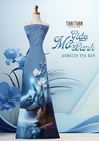 ASB6720T94KC9 Vải Áo Dài Satin Hương Thơm Đính Đá Khổ 1m50 x Dài 2m3