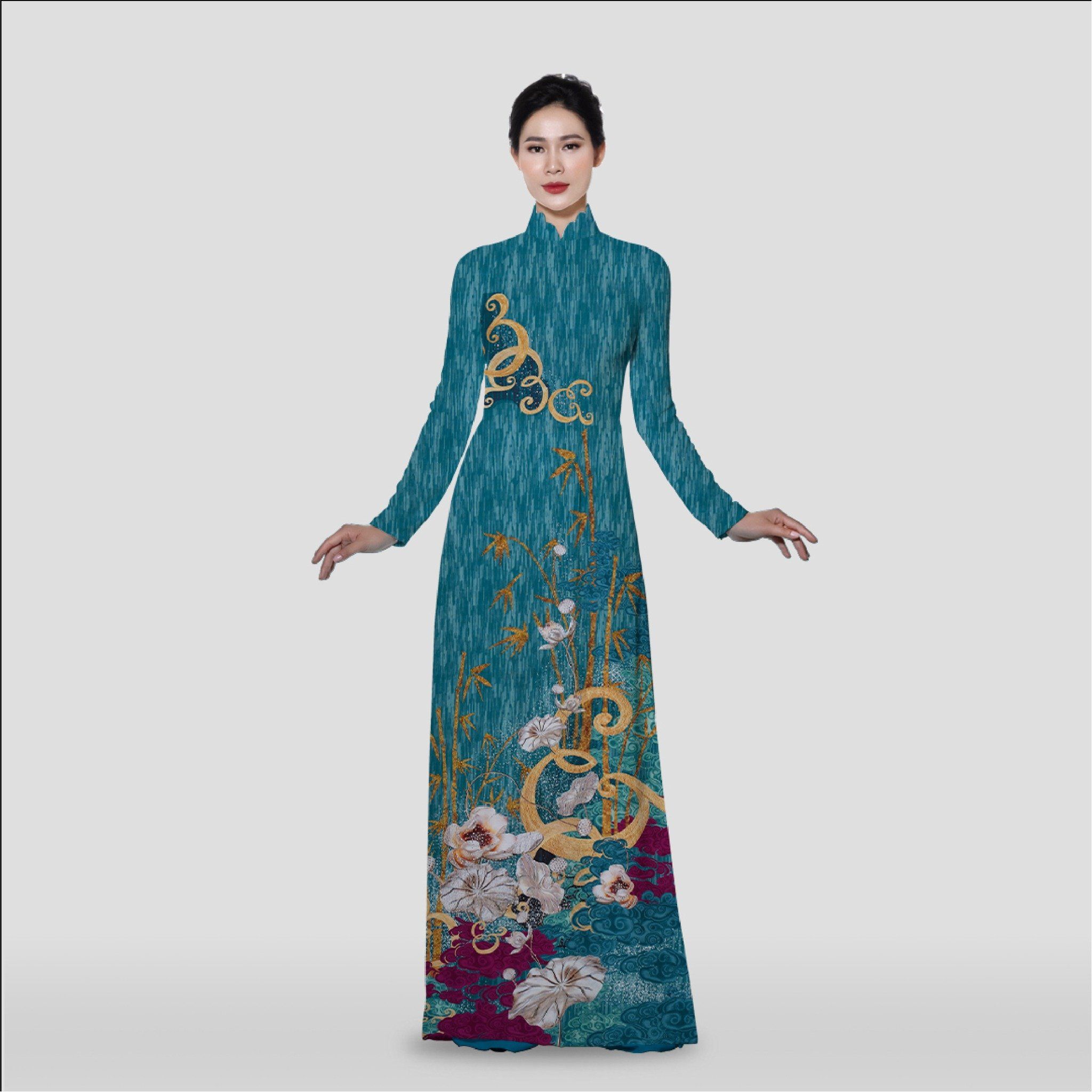 ASB6720M11FTT Vải Áo Dài Đính Đá Cao Cấp Khổ 1m50 x Dài 2m3