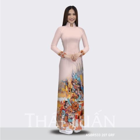 ASBR533207GRF Vải Áo Dài In Kháng Khuẩn Hồng Khổ 1m50 x 2m1