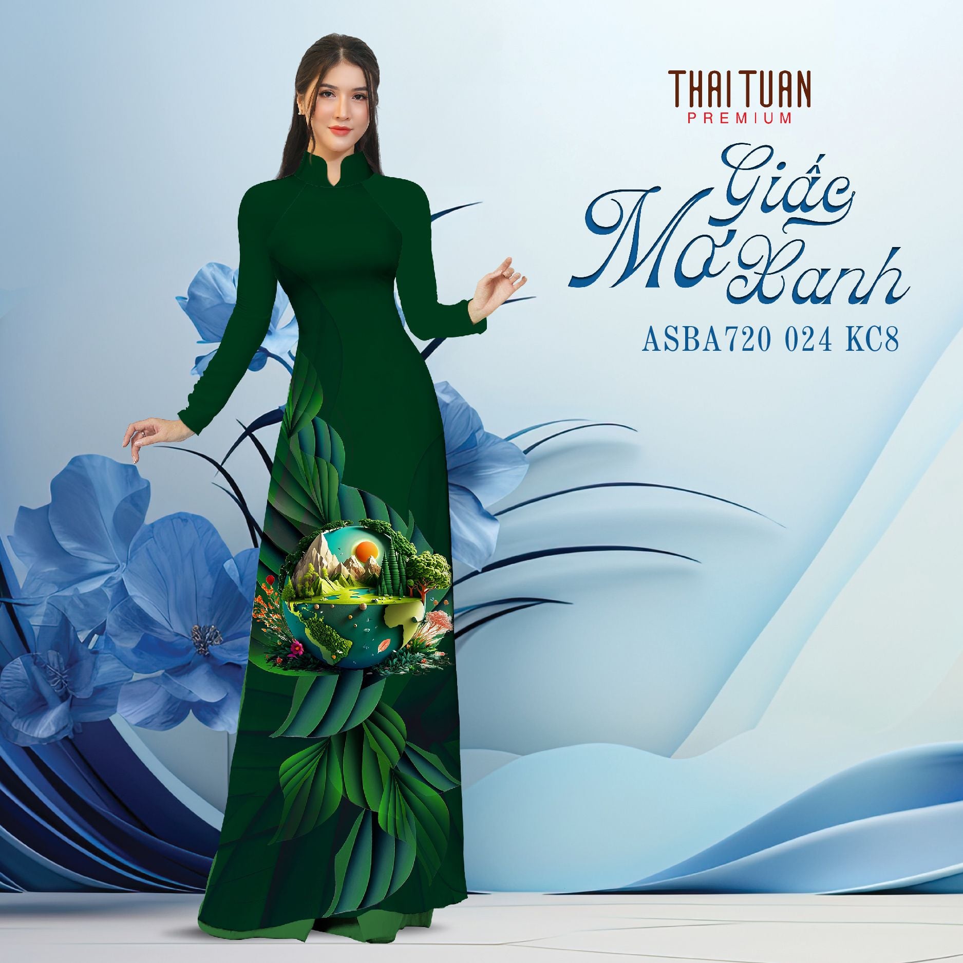 ASBA720024KC8 Vải Áo Dài Kim Tuyến Cao Cấp Khổ 1m50 x Dài 2m3