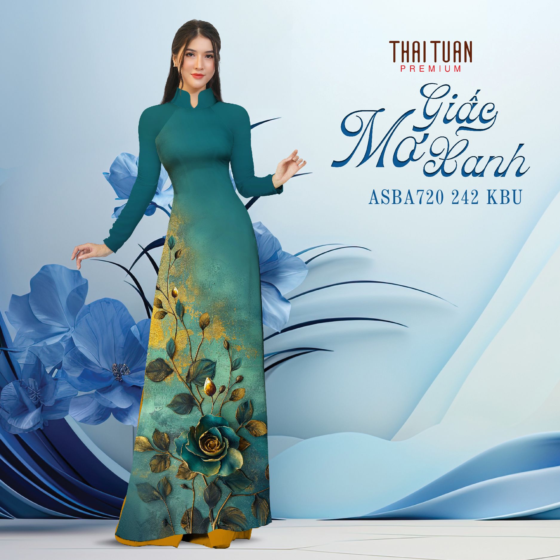 Vải Áo Dài Kim Tuyến Cao Cấp Khổ 1m50 x Dài 2m3 ASBA720242KBU