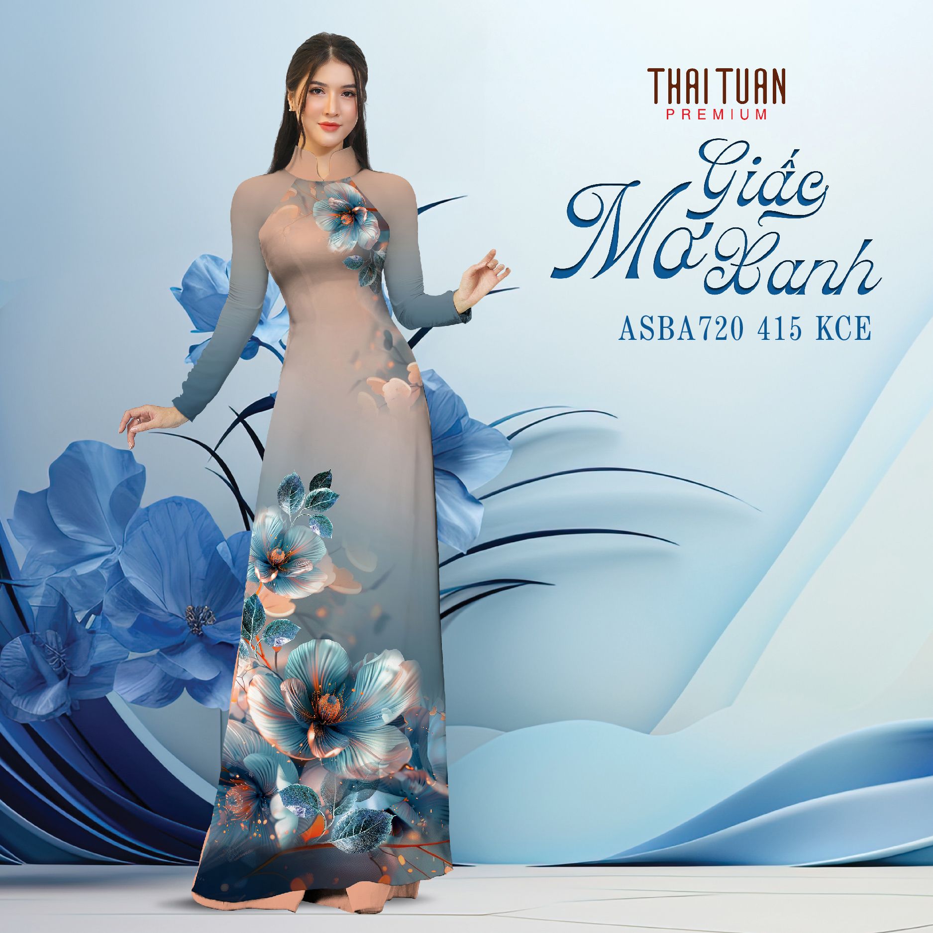 ASBA720415KCE Vải Áo Dài Kim Tuyến Cao Cấp Khổ 1m50 x Dài 2m3